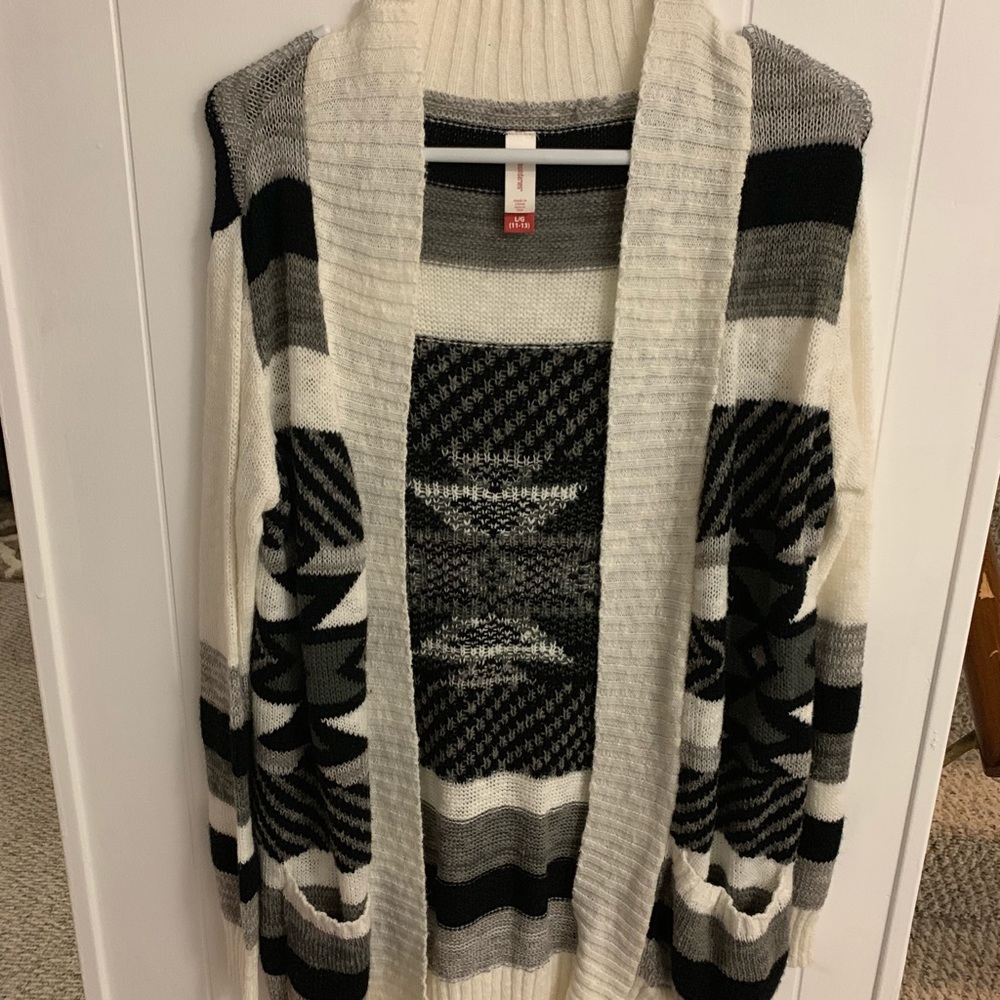 Striped cardigan sweater